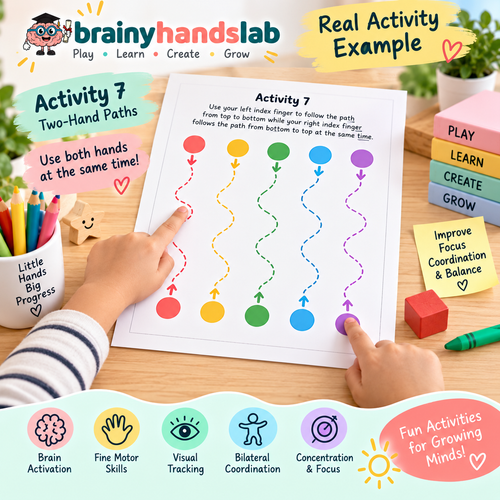 Brain Finger Gym – Brain & Hand Coordination | Fine Motor & Visual Tracking | 10 Printable