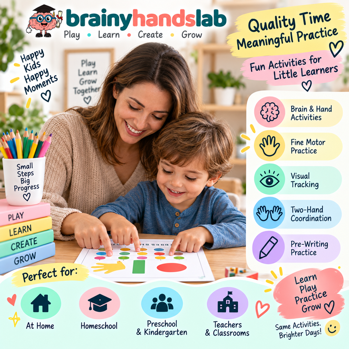 Brain Finger Gym – Brain & Hand Coordination | Fine Motor & Visual Tracking | 10 Printable